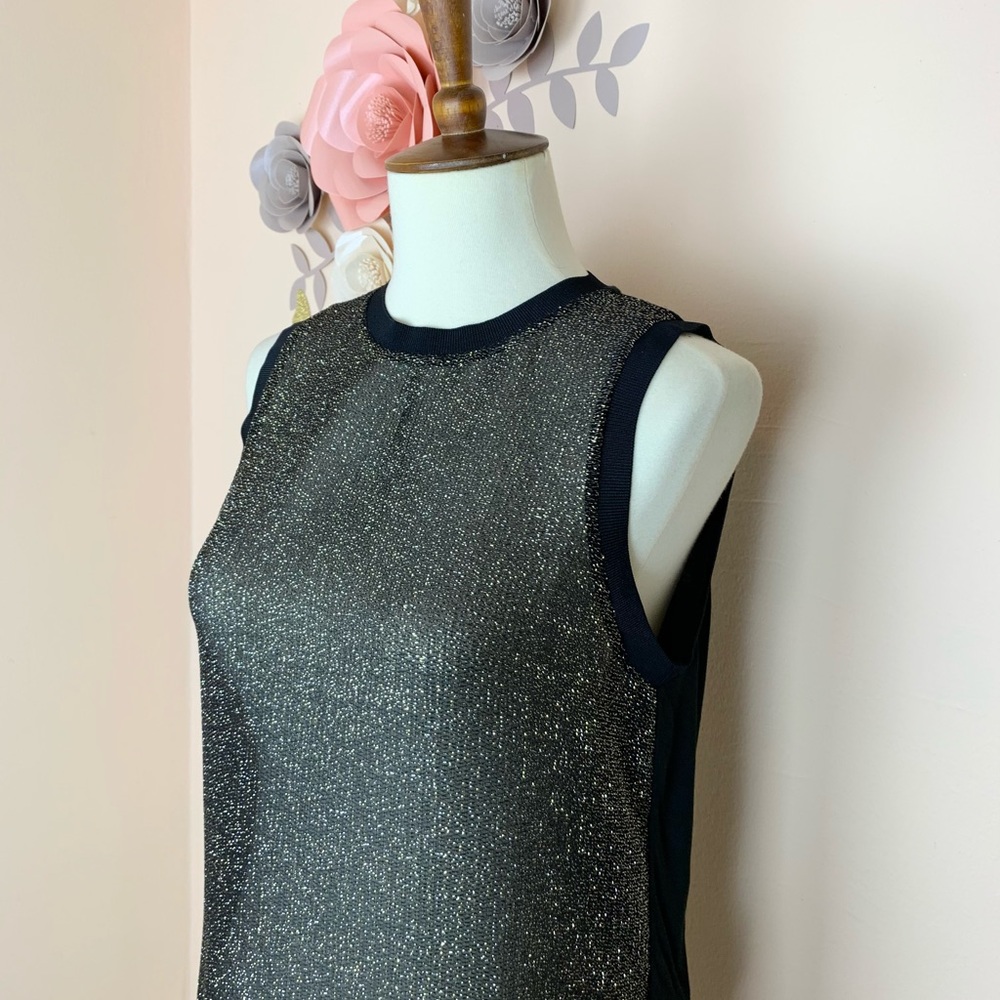 New! REISS Vita Silver Metallic High Neck Top - Picture 5 of 14